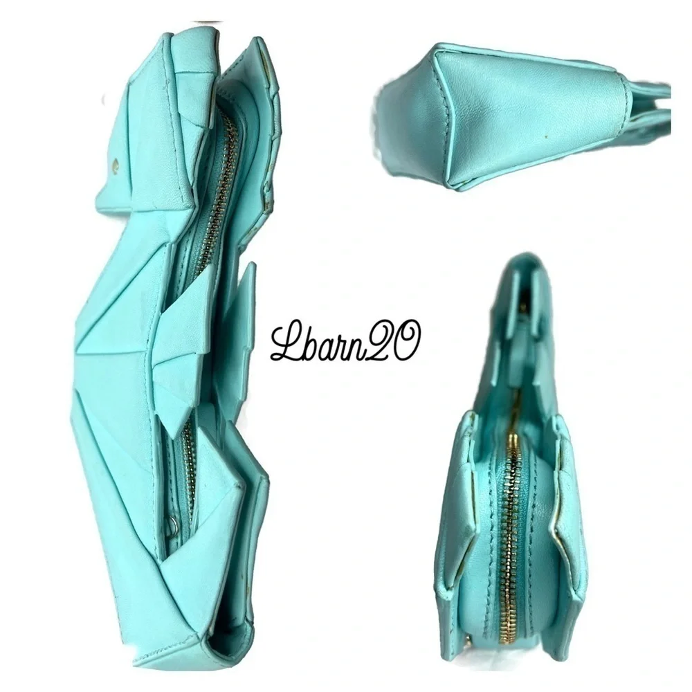 Kate Spade Seahorse Origami Bag Breathe of Fresh Air RARE Atoll Tiffany Blue